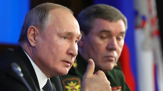 Putin made the claims during an annual meeting with his nation's top military officials.