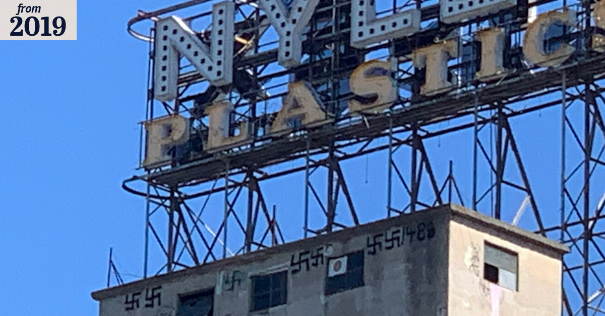 Nylex clock: Swastikas painted on iconic Nylex building