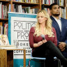 Stormy Daniels, a pornographic film actress who said she had an affair with Donald Trump before he was elected, is interviewed at Politics and Prose in Washington, December. 3, 2018. 