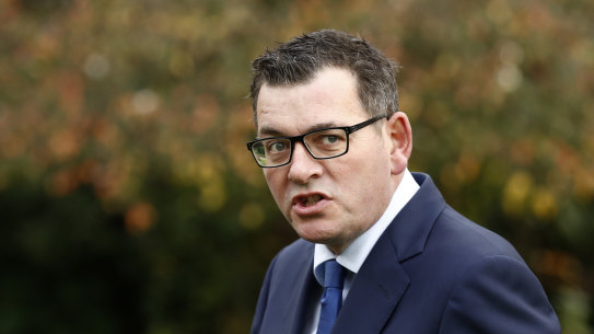Premier of Victoria Daniel Andrews speaks to the media on 