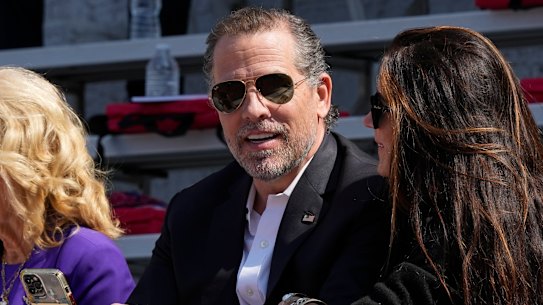 Hunter Biden, son of President Joe Biden, talks with his sister Ashley Biden as they attend his daughter Maisy Biden’s commencement ceremony at the University of Pennsylvania in Philadelphia, Monday, May 15, 2023. (AP Photo/Patrick Semansky)