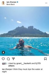 Ian Thorpe gave his social media followers a sneak peek at his island getaway.
