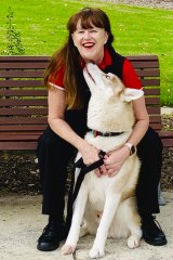 Maureen Guelfi, a Bark Busters trainer in Perth, with Jasper. 
