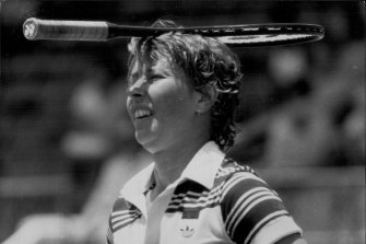 Wendy Turnbull in 1980, the year Elton John had a note delivered to her while she played in the Australian Open final.