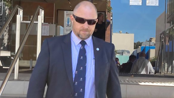 Detective Senior Sergeant Anthony Buxton leaves Toowoomba Magistrates Court on Thursday afternoon.