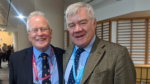 Ian Livermore, left, from south Gloucestershire and Michael Edwards, from Hastings, say Boris Johnson should be leader.