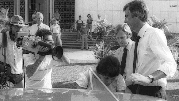 The Chamberlains leaving Darwin Court.