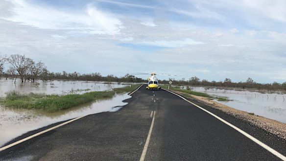The rescue comes as the Bureau of Meteorology issued a severe weather warning for parts of Channel Country and the state's north-west.
