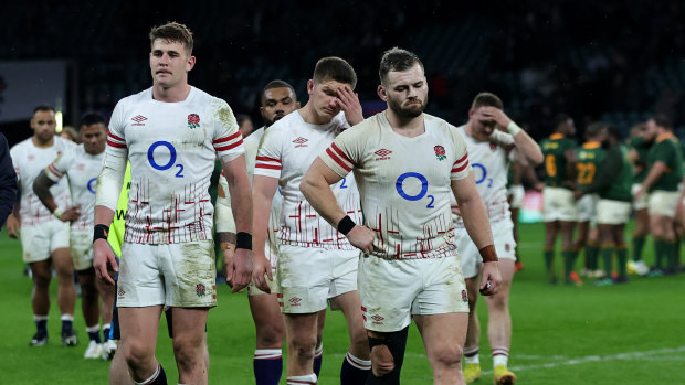 England's 27-13 defeat to South Africa ended with the team being booed at Twickenham Stadium.