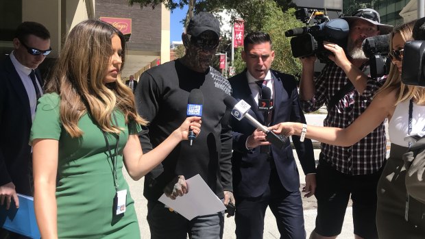 Dayne Brajkovich leaving Perth Magistrates Court after being fined $800. 