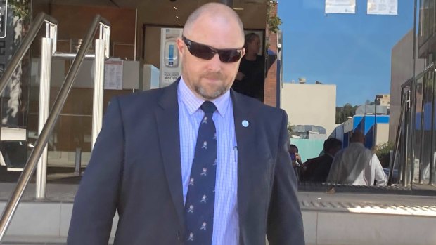 Detective Senior Sergeant Anthony Buxton leaves Toowoomba Magistrates Court on Thursday afternoon.