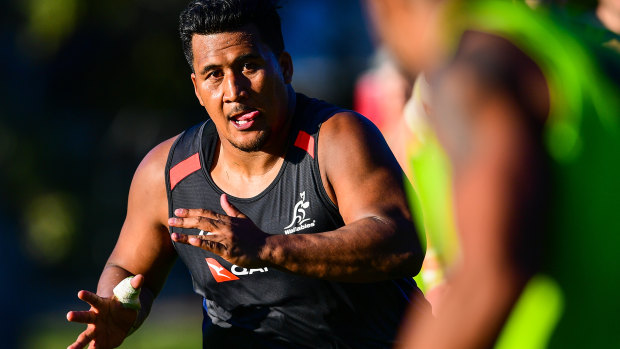 Excited: Brandon Paenga-Amosa is set to make his debut for the Wallabies on Saturday night.