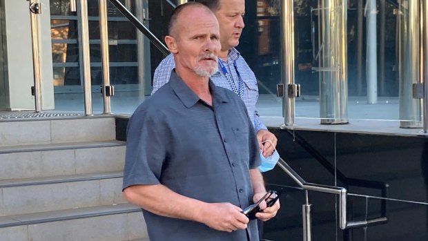 Andrew Beveridge, a friend of gunman Ricky Maddison, leaves Toowoomba Courthouse on Monday, after giving evidence.