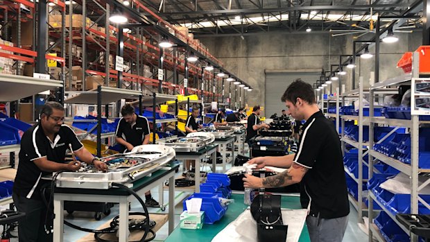 Tritium’s electric vehicle charging factory in Brisbane. 