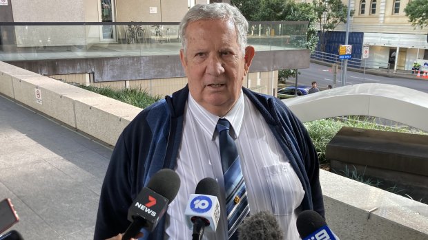 Hunter Nicol, a retired Queensland police officer, outside Brisbane Magistrates Court on Tuesday.