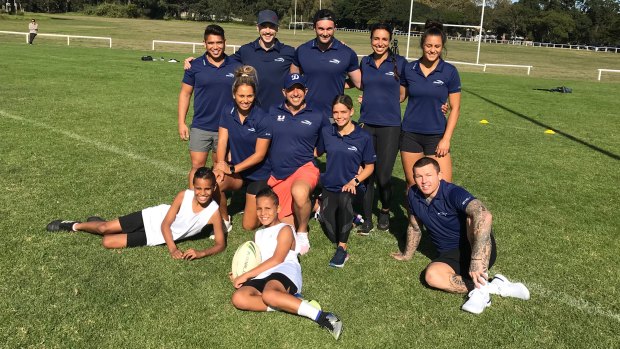 Giving back: Todd Carney, right, has been working with the Speed Agility Academy since returning to Sydney.