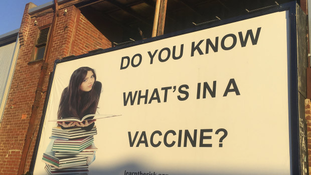 An anti-vaccination billboard.