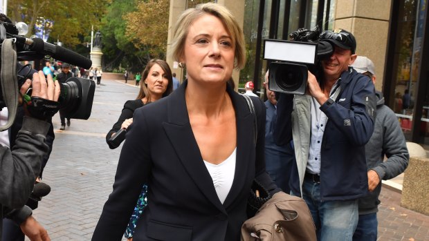 Labor senator Kristina Keneally leaves Federal Court after giving evidence for Greens senator Sarah Hanson-Young who is suing former Liberal Democrats senator David Leyonhjelm for defamation.