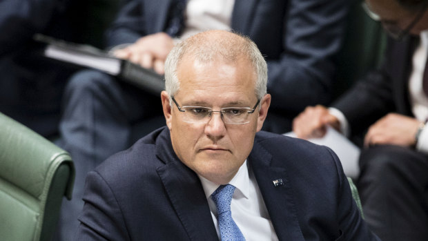 Prime Minister Scott Morrison during Question Time in the House of Representatives on Thursday.