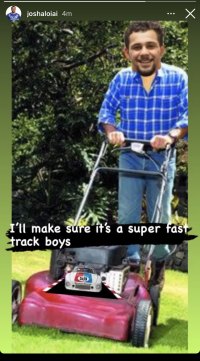 Josh Aloiai’s social media post making fun of the Wests Tigers chairman’s pledge to make him mow the lawn before releasing him.