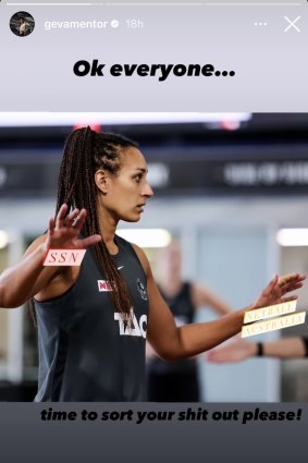 Collingwood captain points the finger at Netball Australia and the Super Netball Competition in post shared to her Instagram.