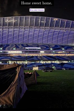 Harry Johnson-Holmes’ view of the Waratahs’ camping trip on Allianz Stadium.