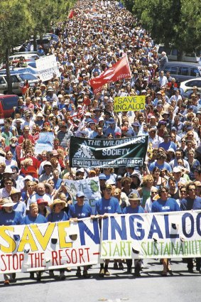 Fifteen thousand people marched on Fremantle to save Ningaloo from overdevelopment. 