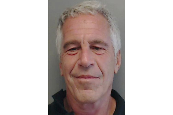 Jeffrey Epstein poses for a mugshot in 2013.