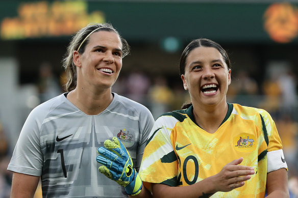 Get the band back together: Goalkeeper Lydia Williams wants the Matildas to begin training sessions and games after a three month hiatus.