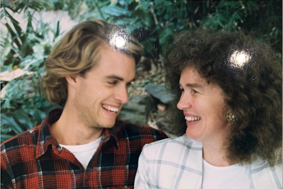 Bartlett in his 20s with his mum, Anne Sinclair, who organised speech and drama lessons for him.