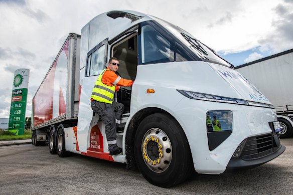 Driving an electric prime mover between Sydney and Canberra is like driving a limo says driver George Eleftheriou.