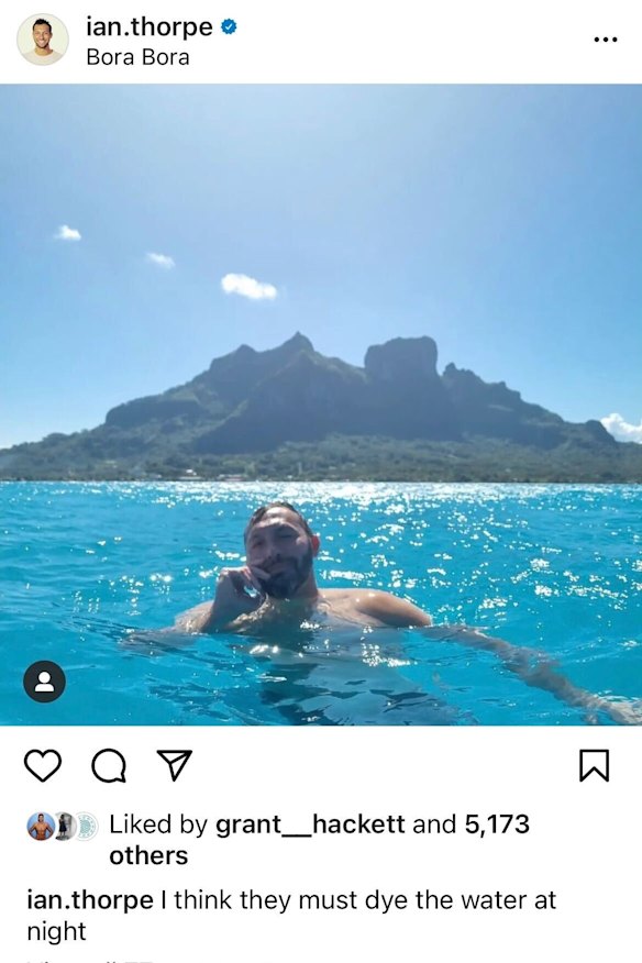 Ian Thorpe gave his social media followers a peek at his island getaway.