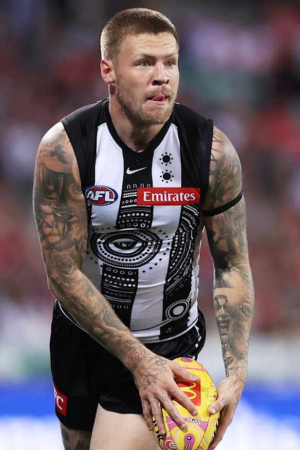 Jordan De Goey has a year left to run on his contract, but there’s some uncertainty about his immediate playing future