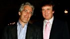 Jeffrey Epstein and Donald Trump at Mar-a-Lago in Florida, in 1997.