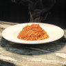 Spaghetti bolognese is de Minaur’s go-to order at Thirty Eight Chairs restaurant in South Yarra.