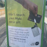 Fake public transport posters have been plastered around Melbourne. 