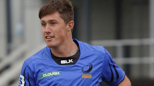 Alex Newsome at Waratahs training on Friday donning a familiar jersey. 
