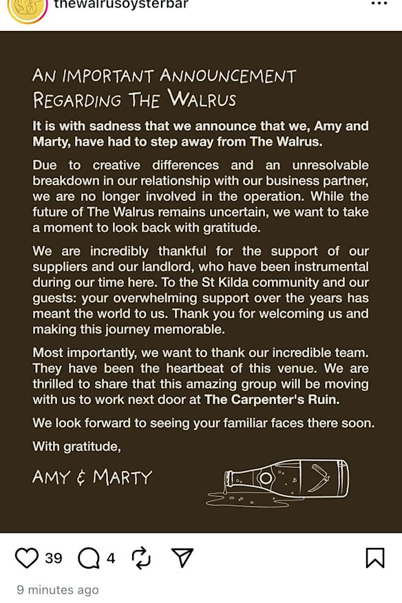 The December 10 announcement on The Walrus’ Instagram page.
