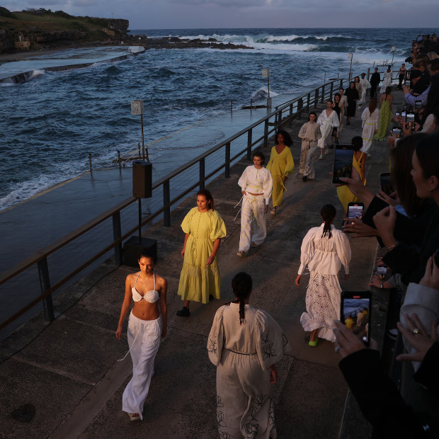 The Joslin show, at high tide at Clovelly Beach, provided one of the week’s more dramatic backdrops.