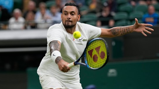 Nick Kyrgios is through to the second round at Wimbledon.