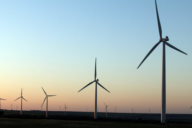 Wind farms are a form of renewable energy, as seen at the Alinta Wind Farm in WA.