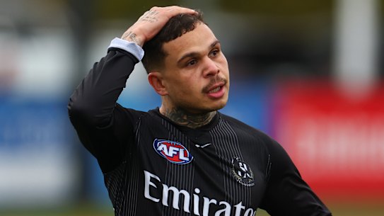 Bobby Hill, pictured at training in June, parted ways from Collingwood. 