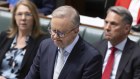 Prime Minister Anthony Albanese speaks during a condolence motion on deaths of Yixuan Cheng, Pikria Darchia, Ashlee Good, Dawn Singleton, Faraz Tahir
and Jade Young, ahead of Question Time at Parliament House in Canberra on Tuesday.