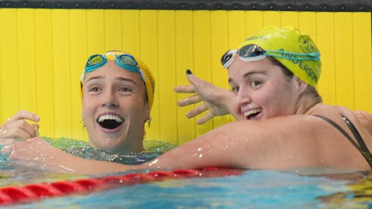 Jenna Forrester after realising she had won gold.