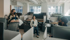 Employees at offices for TIAA Financial Services, which is targeting March 7 for a full return of workers, in Manhattan. 