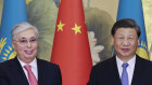 Kazakhstan President Kassym-Jomart Tokayev, left, shakes hands with Chinese President Xi Jinping at the China-Central Asia Summit in Xi’an, China, last week.