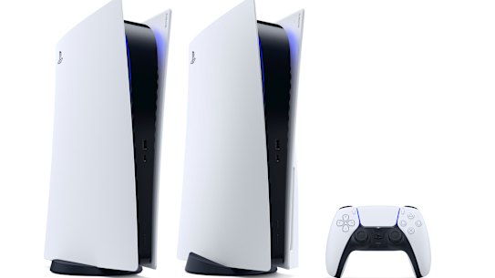 The PlayStation 5 Digital Edition, standard PS5 and DualSense controller.