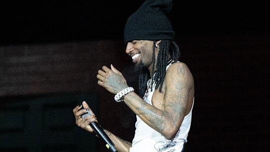 Enigmatic and inscrutable: Playboi Carti at Rolling Loud Festival in Los Angeles this week.