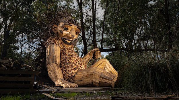 One of Thomas Dambo’s sculptures in Mandurah, south of Perth. 