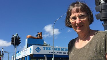 Brisbane's Big Boot, Chermside and Districts Historical Society archivist Beverley Isdale.